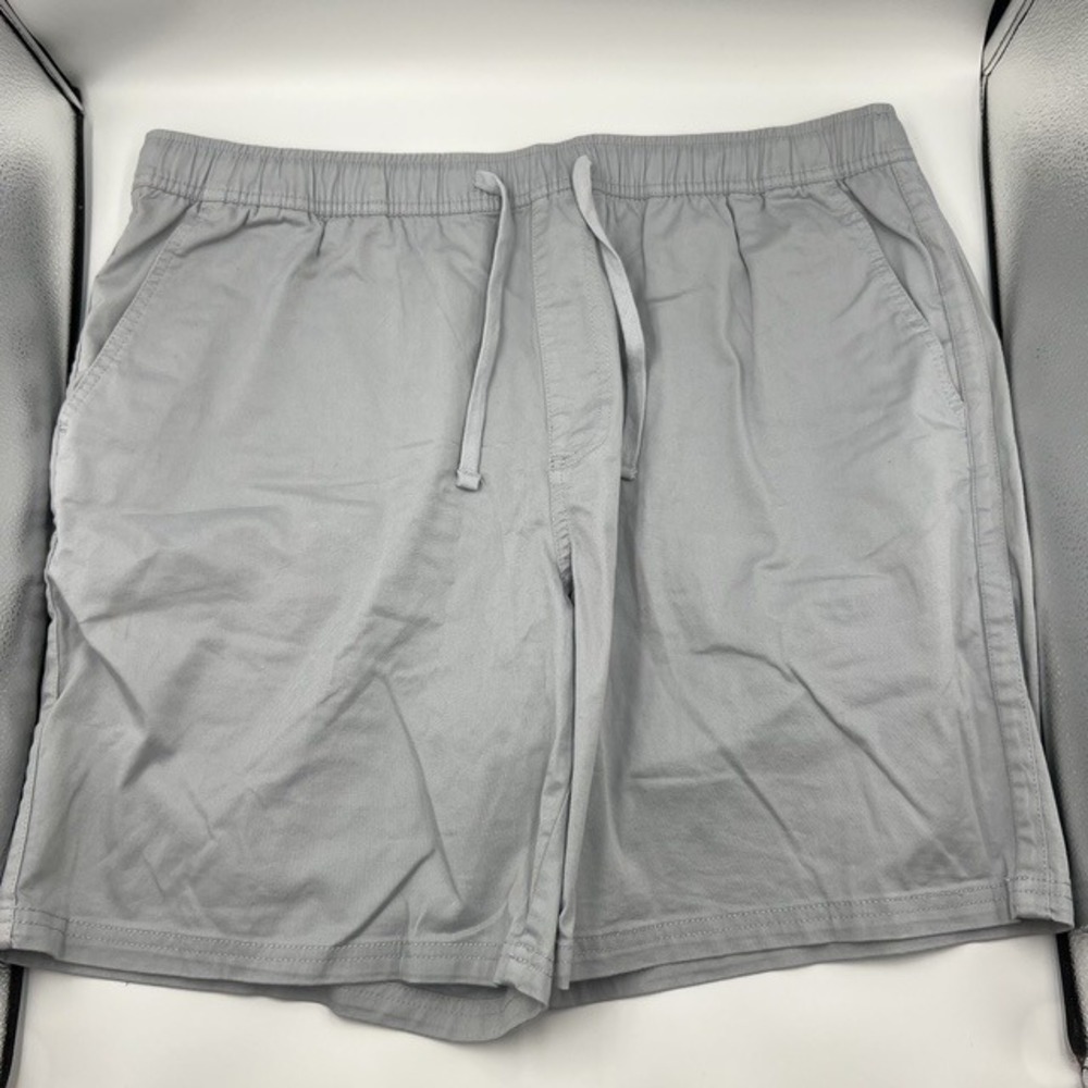 Katin Men's XL Gray Elastic Waist Drawstring Cotton Blend Casual Shorts